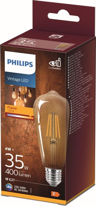 Image du produit Philips Lampe LED ST64 (E27, 4 W, 250 lm, 1 x, F)