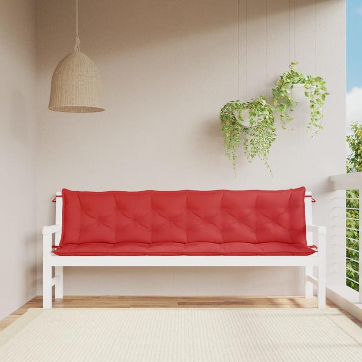 Image du produit vidaXL Coussins de banc de jardin 2 pcs. O x tissu ford (200 x 50 x 7 cm)