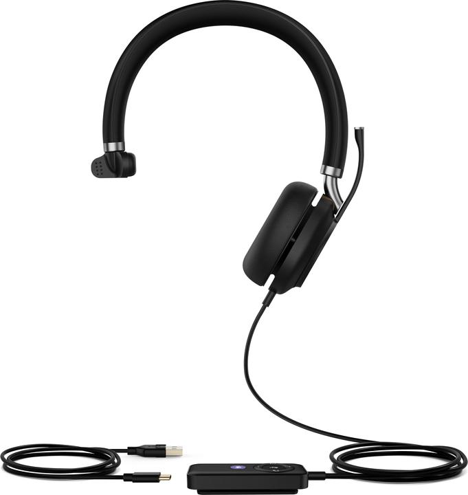 Actual product image Yealink UH38, Con cavo e senza cavo, 20 - 20000 Hz, Musica e Chiamate, 110 g, Auricolare, Nero (Wireless, Cable, USB-C)