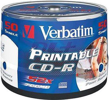 Image du produit Verbatim CD-R, 52x, 700MB, 50 broches, imprimable (50 x)