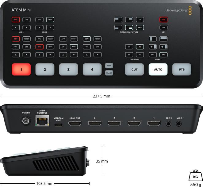 Actual product image Blackmagic ATEM Mini (Various video accessories)