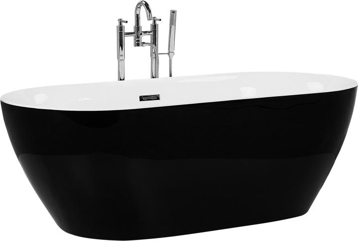 Produktbild Beliani Badewanne freistehend schwarz oval 150 x 75 cm CARRERA (202 l, 150 cm, 75 cm)