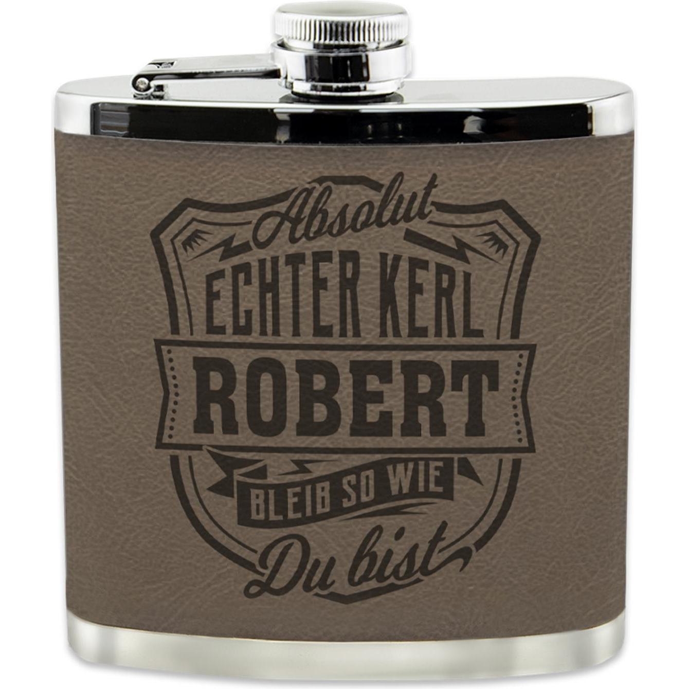 HTI-Living Echter Kerl Flachmann, Flachmann, Braun