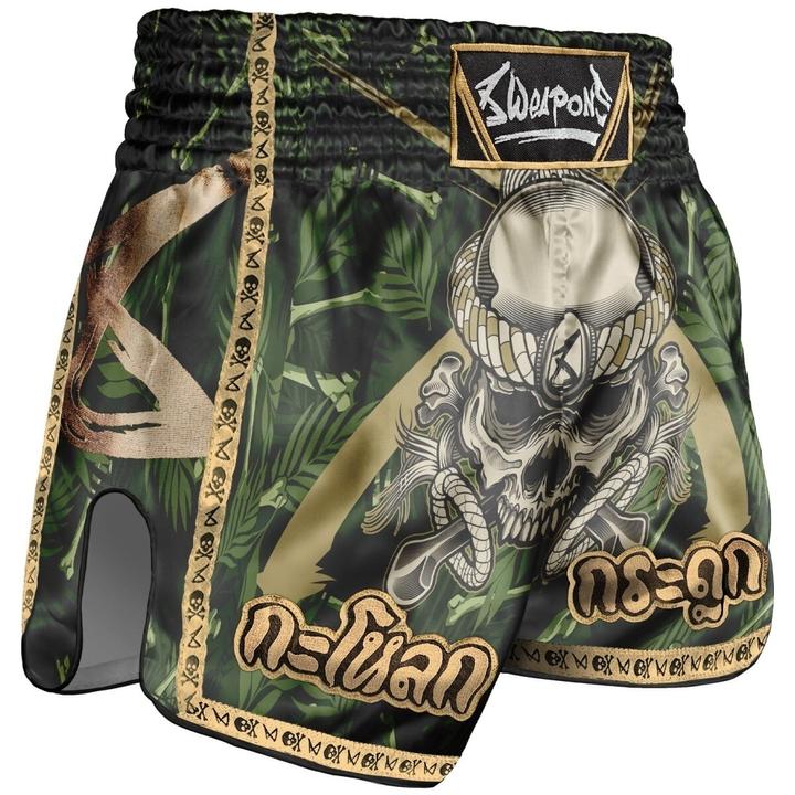 Produktbild 8Weapons Muay Thai Shorts Bone Island Olive/Gold (XL)