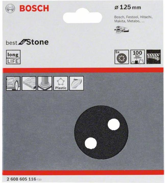 Produktbild Bosch Professional Zubehör PRO F355 Schleifblatt, 125 mm, G100 (100)