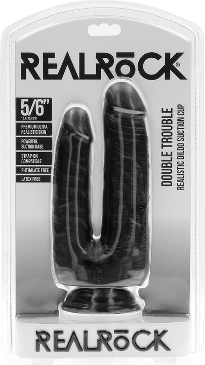 Image du produit RealRock Double Trouble Dildo 5/6 - 12,7/15,2 cm - Black