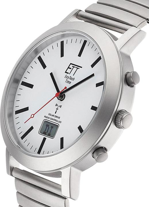 Produktbild ETT EGS-11580-11M Herrenuhr Zugband Solar Funkuhr 41mm 5ATM (Funkuhr, Digitaluhr, Analoguhr, 41 mm)