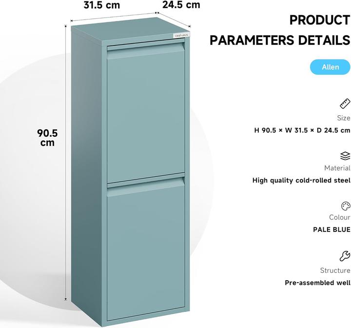 Produktbild Veehaus Mülleimer mit Klappen (2 x 15 L) (30 l)