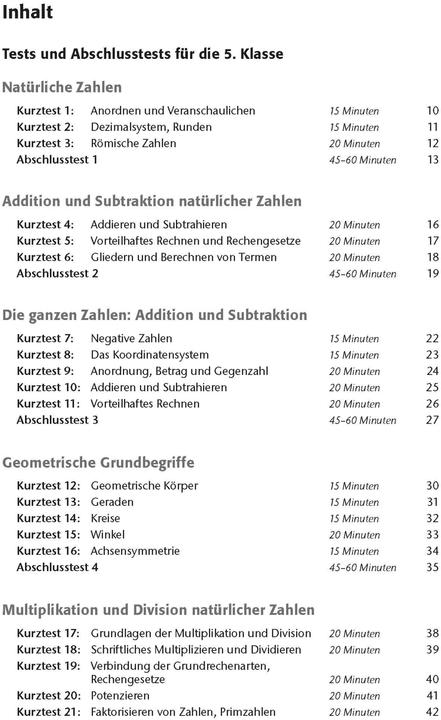 Valori nutrizionali e ingredienti Fit in Test und Klassenarbeit Mathematik 5./6. Klasse Gymnasium (Tedesco, Christine Kestler, 2017)