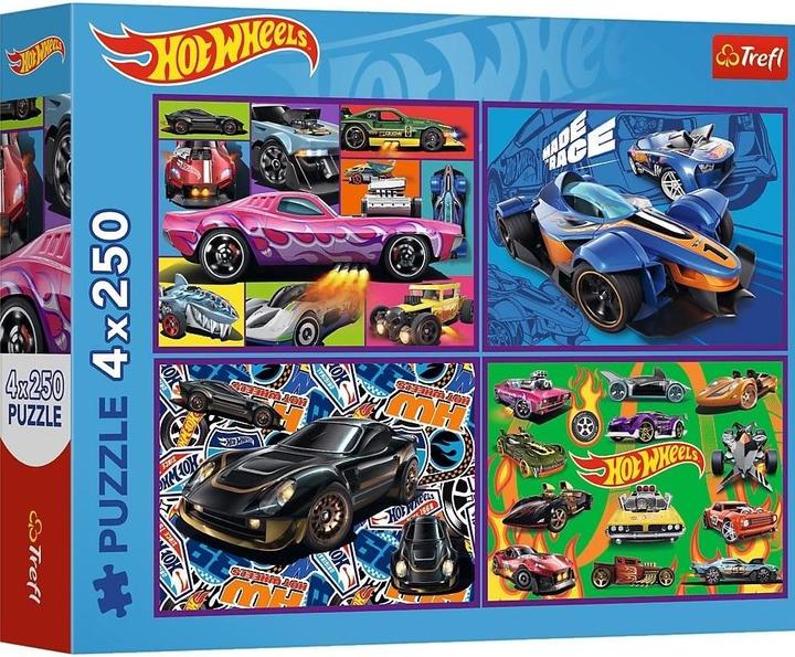Produktbild Trefl Puzzle 4 x 250 - Mattel Hot Wheels (250 Teile)
