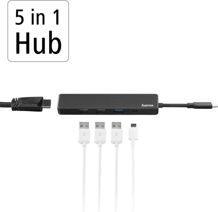 Image du produit Hama USB-C-Hub (USB-C, 5 Ports)