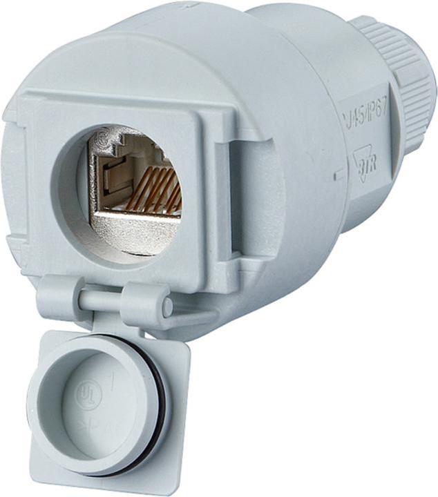 Produktbild Metz CONNECT 1309515003-E - RJ-45 - 6a - Grau - IP67 - 1 Stück(e) (Netzwerk Kupplung)