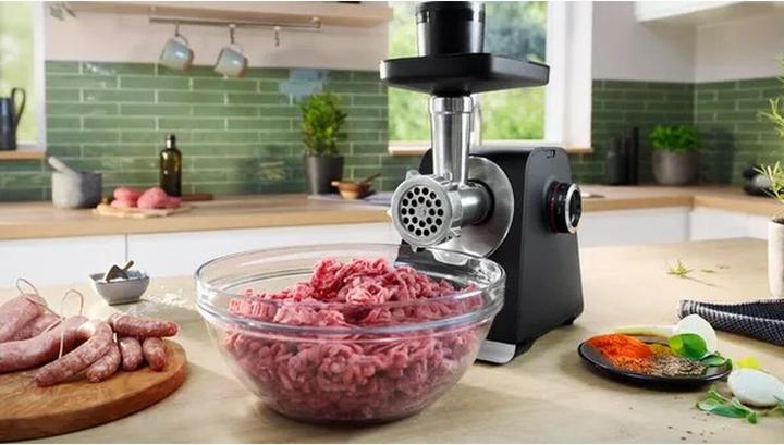 Actual product image Bosch Hausgeräte Serie 6, Fleischwolf, MultiPower Series 6, 2100 W, Schwarz, silver metalic, MFWS650B