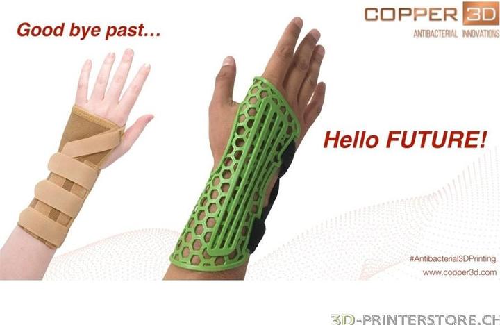 Image du produit Copper 3D COPPER3D Filament PLA PLACTIVE AN1 vert antibactérien 0.75kg 2.85mm (PLA, 2.85 mm, 750 g, Vert)