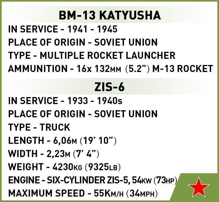 Actual product image Cobi KATYUSHA ROCKET LAU, model, 440 parts, from 8 years old