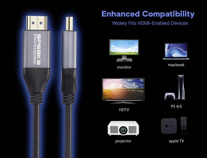 Immagine prodotto SpeaKa Professional HDMI / Glasfaser Anschlusskabel HDMI-A Stecker, HDMI-A Steck (30 m)