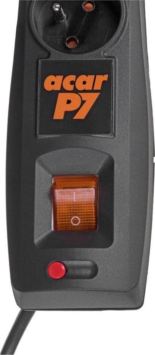 Produktbild Acar Listwa zasilająca P7 przeciwprzepięciowa 7 gniazd 5 m czarna (W0116) (7x, 5 m)