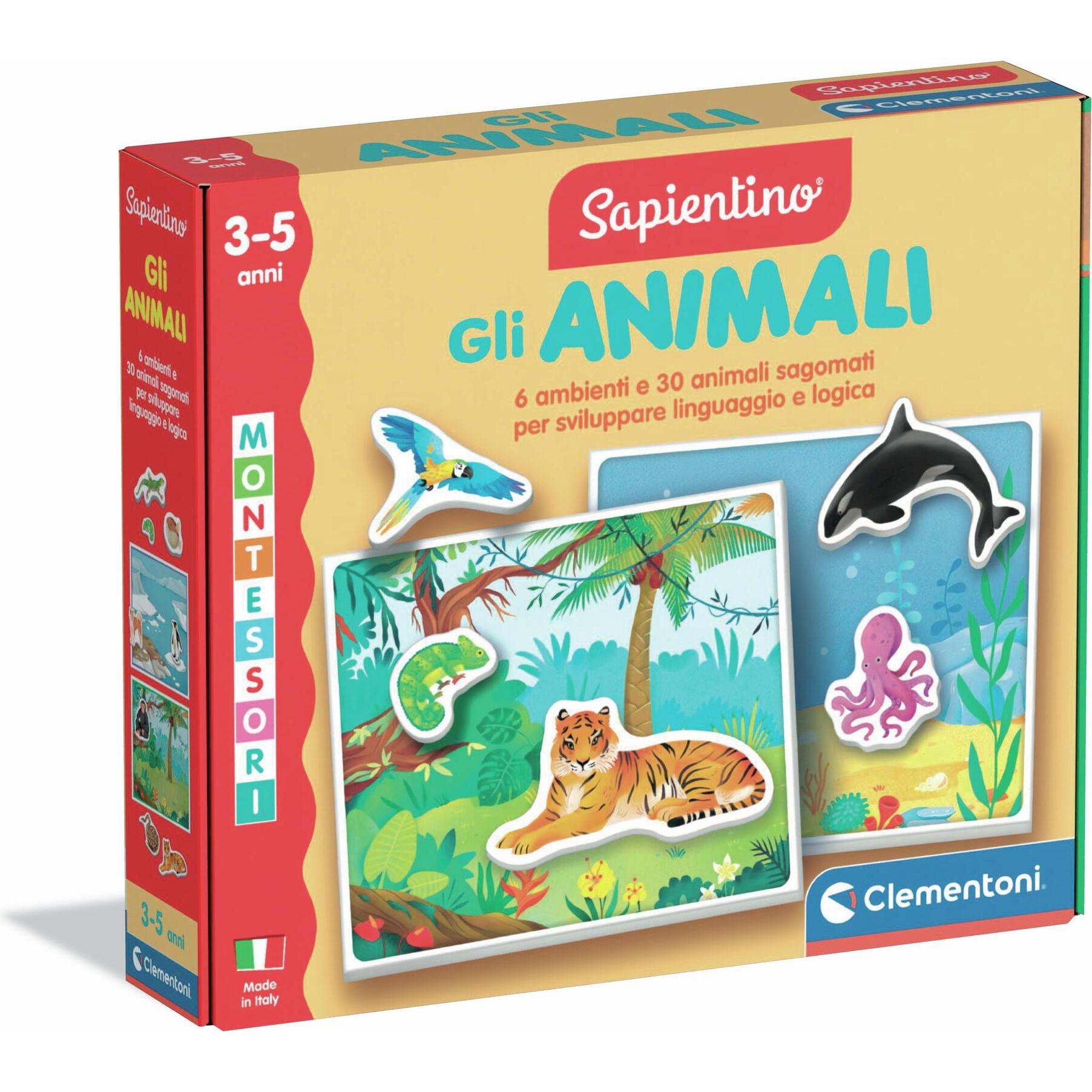 Clementoni Multicolore Montessori - Gli Animali (Italiano, 3 - 5 Anni)
