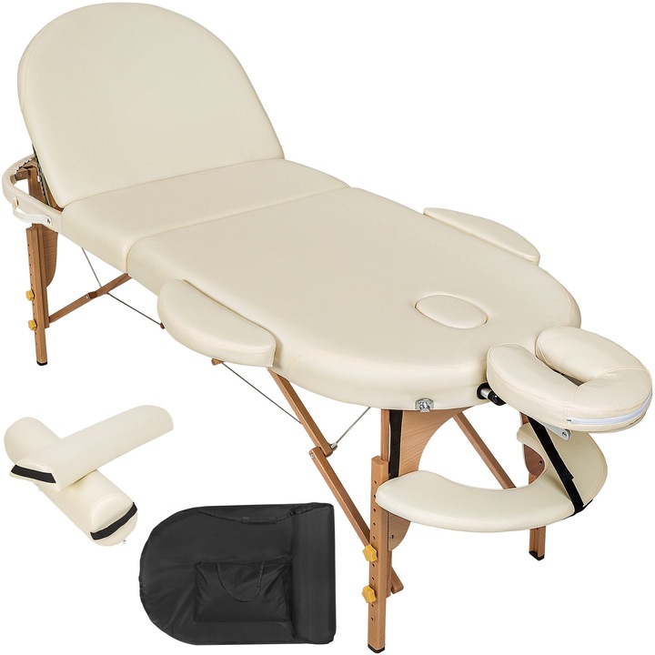 Actual product image tectake Massage table oval with 5 cm padding + rolls
