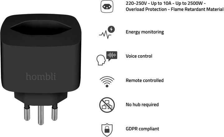 Actual product image Hombli Smart Swiss Socket 2+1