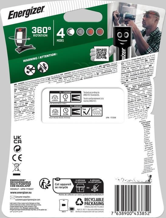 Actual product image Energizer Multiuse LED headlamp battery-powered 180 lm E302713201 (180 lm)