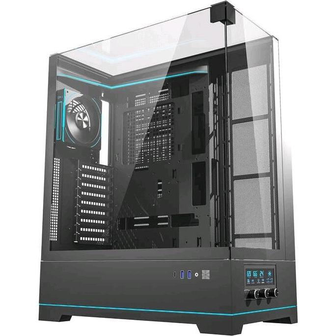 Thumbnail - Darkflash Tech Darkflash DY450L PRO computer case with fan (black) (ATX, mATX, ITX), PC Gehäuse, Schwarz