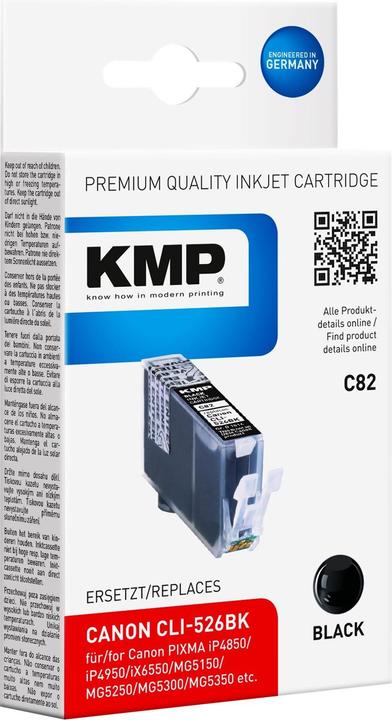 Actual product image KMP C82 Ink Cartridge compatible with Canon CLI-526 BK (FC)