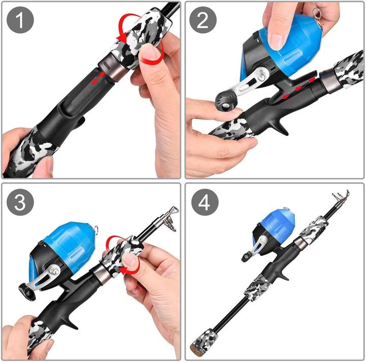 Image du produit Plusinno Set de pêche pour enfants en noir (Kit de pêche, 150 cm)
