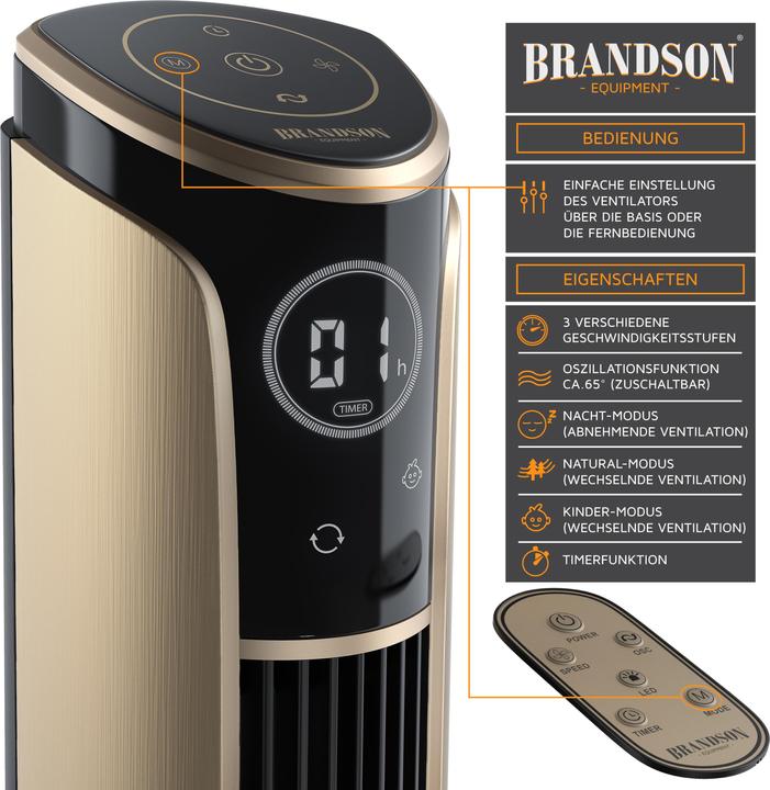Actual product image Brandson Tower fan (52 dB)