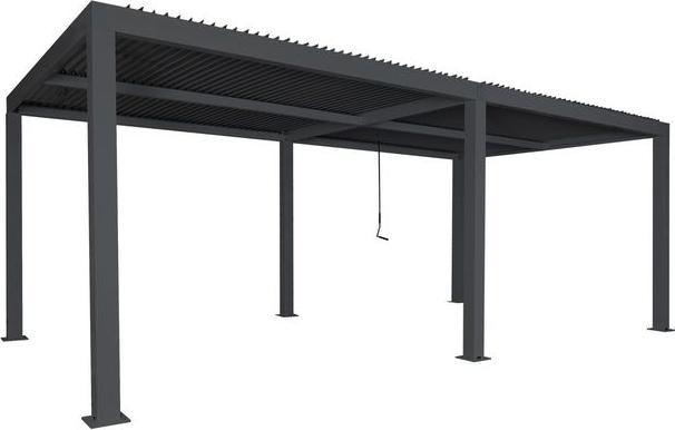 Mendler Pergola HWC-L46, 10cm-Aluminium-Gestell, Regenrinne sturmfest, 3x6m, anthrazit (300 cm, 600 cm)
