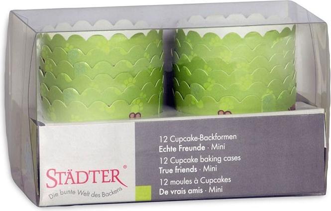 Image du produit Städter Mini moules à cupcakes vert clair & blanc (6 cm)