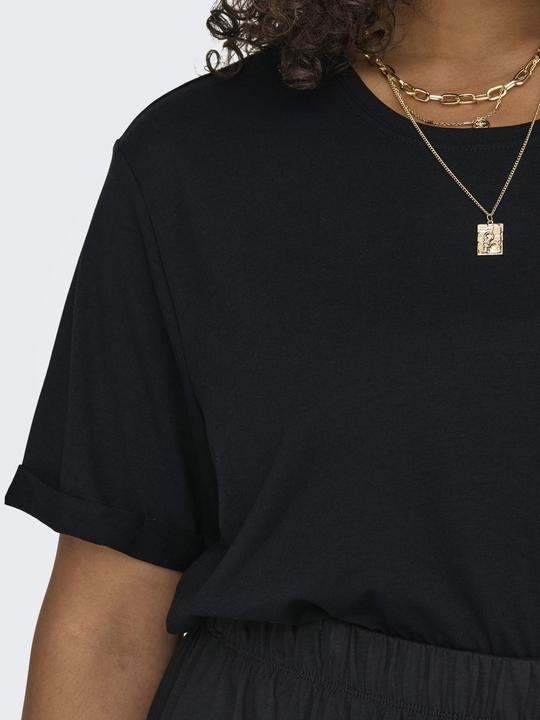 Produktbild Only Normal geschnitten Rundhals Umgeschlagene Ärmelbündchen T-Shirt T-shirt (M)