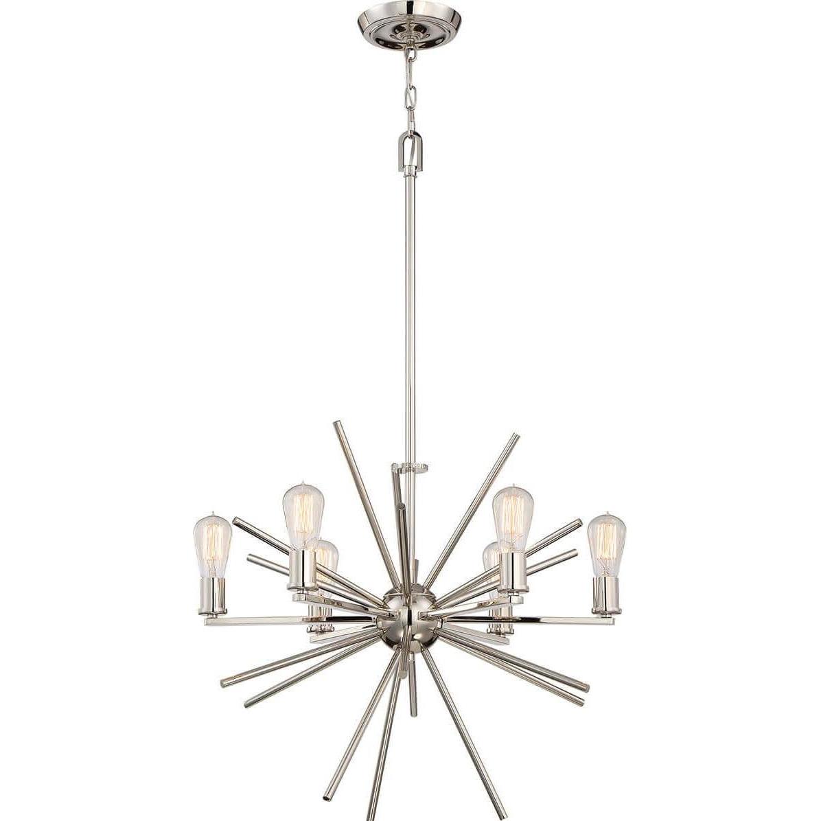Elstead Lighting, Kronleuchter, Uptown Carnegie Kronleuchter E27 6-fach Imperial Silber (64.80 cm)