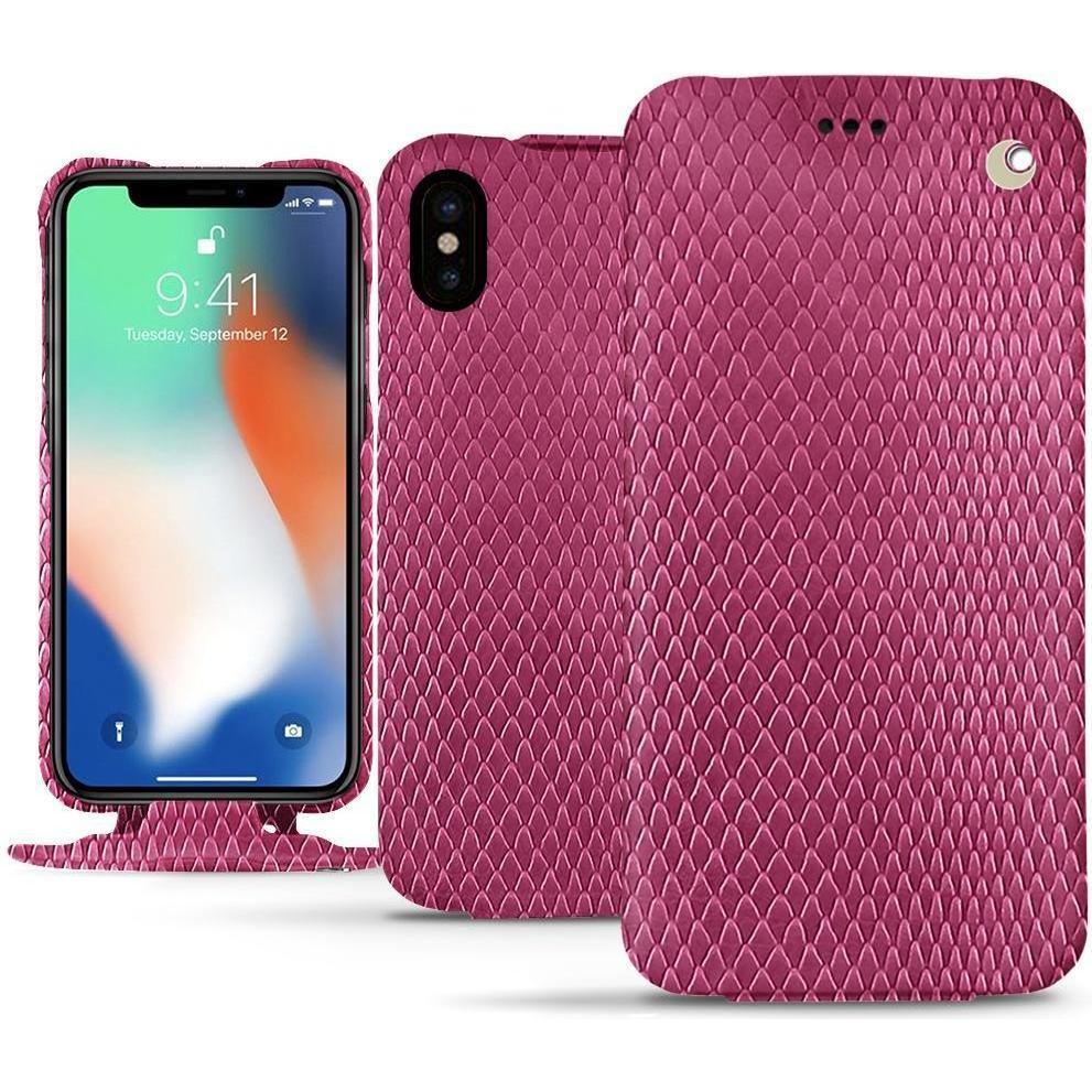 Noreve Lederschutzhülle vertikal (Apple iPhone XS Max), Smartphone Hülle, Rosa