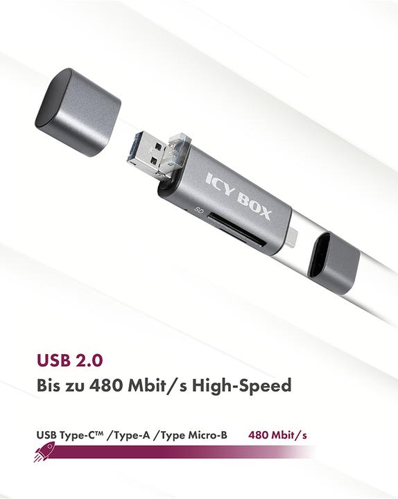 Image du produit Icy Box Ib-Cr200-C Sd (USB, USB 2.0 Micro-B)