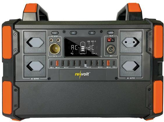 Produktbild Revolt Powerstation & Solar-Konverter mit zwei 110-W-Solarpanel, 327Ah/1048Wh, 1000W (1048 Wh, 16 kg)