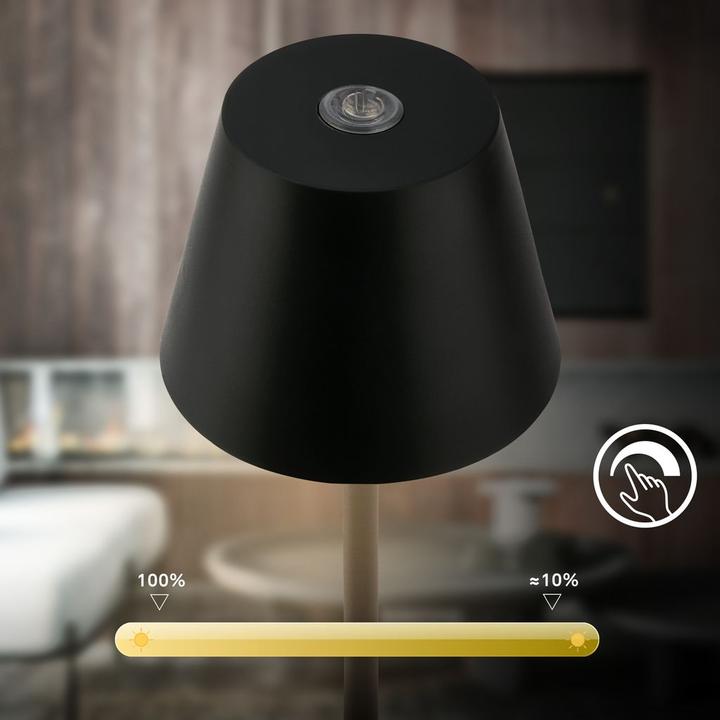 Produktbild Briloner Brilo unplugged KIKI NANO Akku Tischleuchte - Schwarz (130 lm)