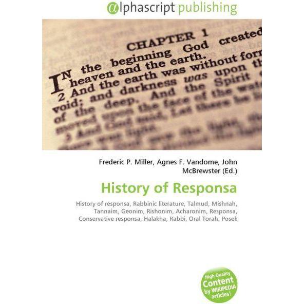 History of Responsa, Fachbücher von Agnes F. Vandome, Frederic P. Miller, John McBrewster