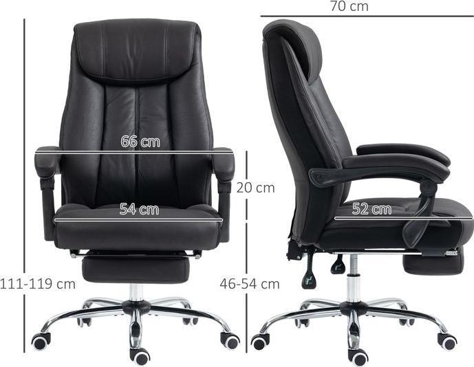Image du produit Swisshandel24 Siège de bureau avec repose-pieds, inclinaison de 145°, noir (46 - 54 cm)
