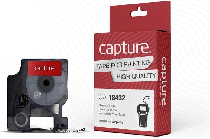Produktbild Capture 12mm x 5.5m Black on Yellow (1.20 cm, Gelb, Schwarz)