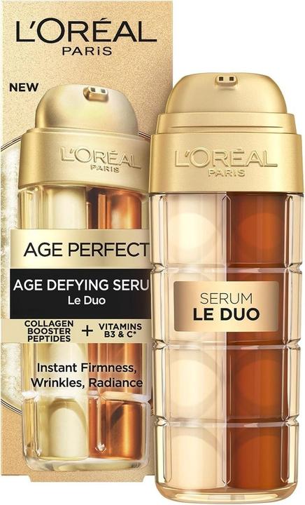 Actual product image L'Oréal Paris Anti-Aging Serum for All Skin Types Double Action Firming and Brightening Soft and Nou (30 ml)