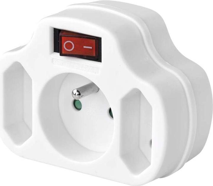 Emos Distributeur de prises avec interrupteur 1 prise sans + 2x Euro blanc (P0029) (2 x)