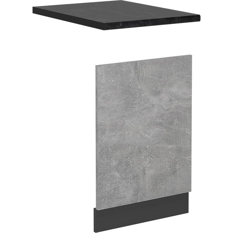 Vicco Geschirrspülblende R-Line, Beton/Anthrazit, 45 cm, AP Anthrazit, Geschirrspüler Zubehör, Grau