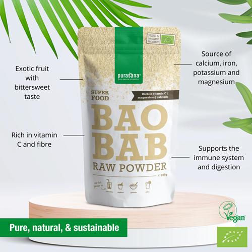 Image du produit Purasana Poudre brute de baobab (200g) (1 pièce(s), Poudre, 200 g)