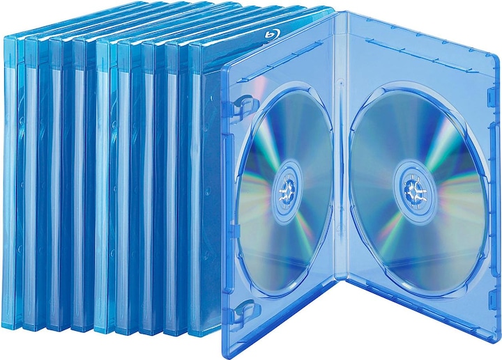 Immagine prodotto Pearl Custodie morbide Blu-ray blu-trasparenti in una confezione da 10 per 2 dischi ciascuna