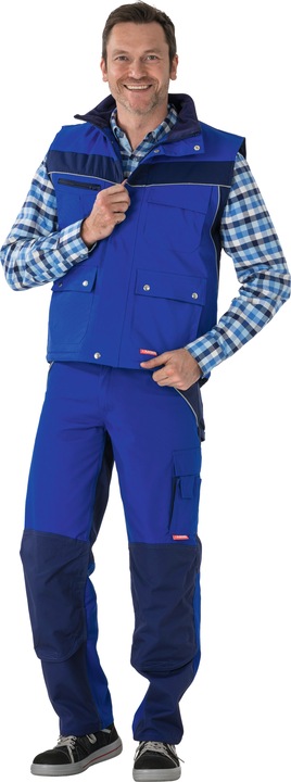 Actual product image Planam unisex winter waistcoat PLALINE cornflower blue, navy size S (S)