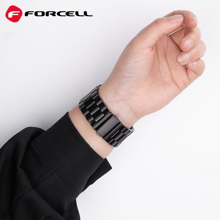 Actual product image Forcell Strap F-DESIGN FA10 stainless steel strap for APPLE Watch 38 / 40 / 41 mm black (Stainless steel)