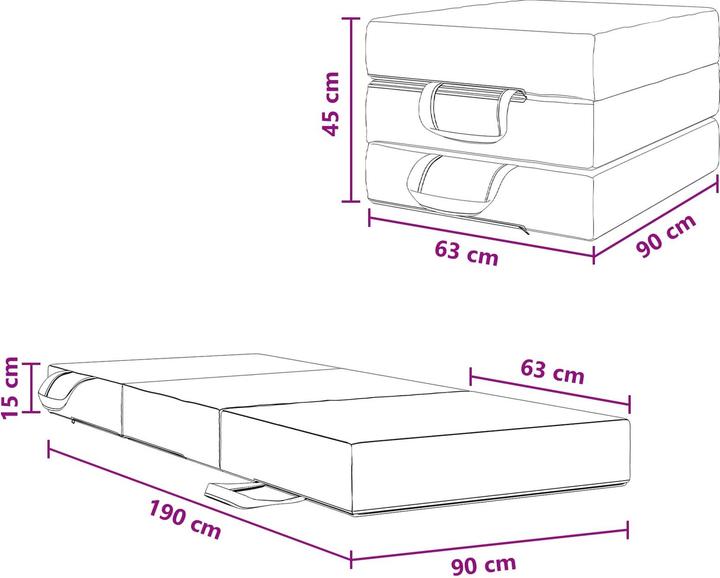 Produktbild vidaXL Faltmatratze
