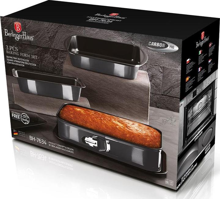 Actual product image BerlingerHaus Baking tin set 3 pcs. Metallic Line Carbon Pro Edition