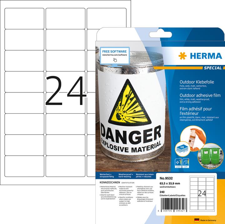Productafbeelding HERMA Weerbestendige adresetiketten A4